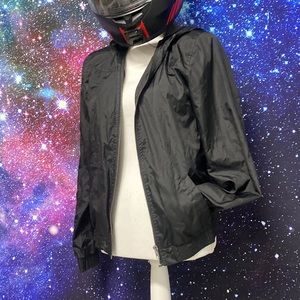 Zine | M | Sleek Black Windbreaker Jacket